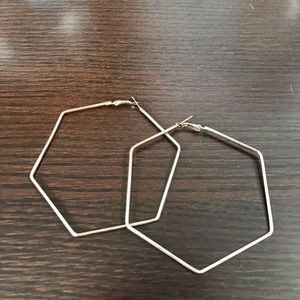 Pretty Little Thing rose gold hexagon earrings